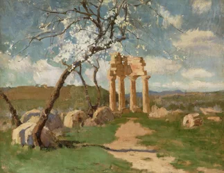 Mandelbäume und Ruinen, Sizilien, ca. 1887